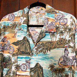 Vintage motorcycle theme Hawaiian Shirt XXL